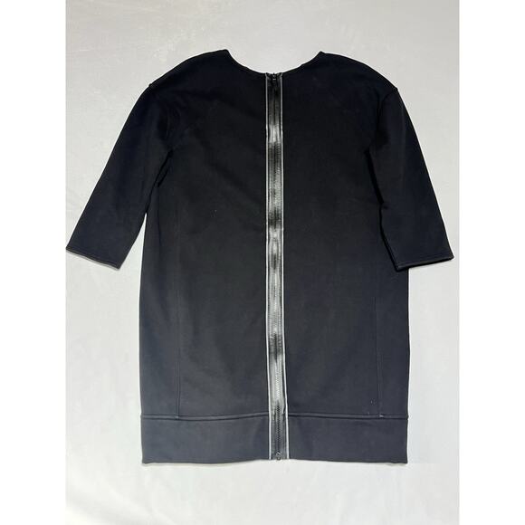 Athleta Jersey Fleece Sweatshirt Dress Size Large Black Full Zip Back Comfy - Picture 2 of 10